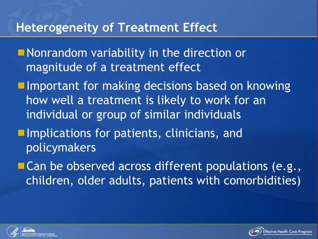 heterogeneity of treatment effect