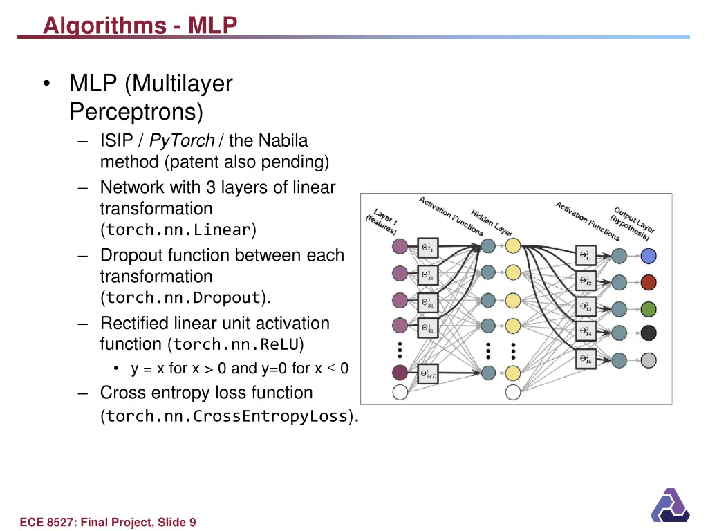 algorithms mlp