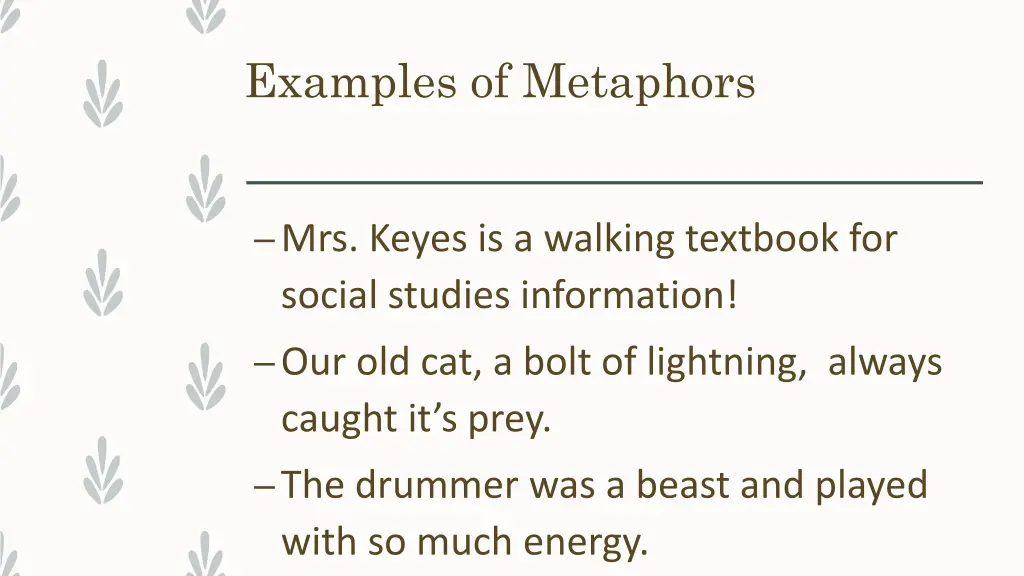 examples of metaphors