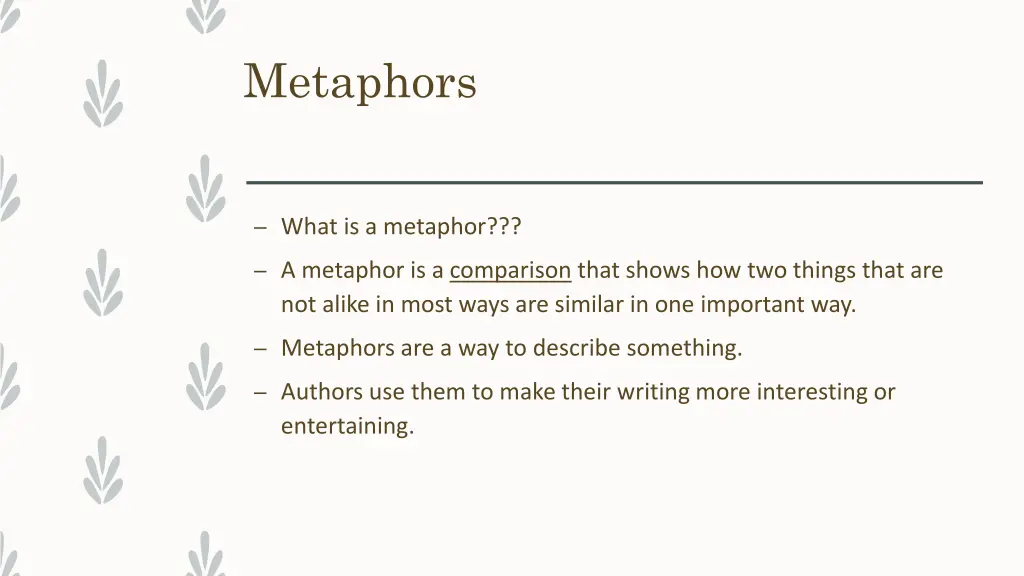 metaphors
