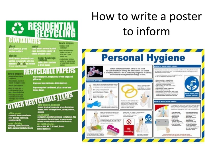 how to write a poster to inform