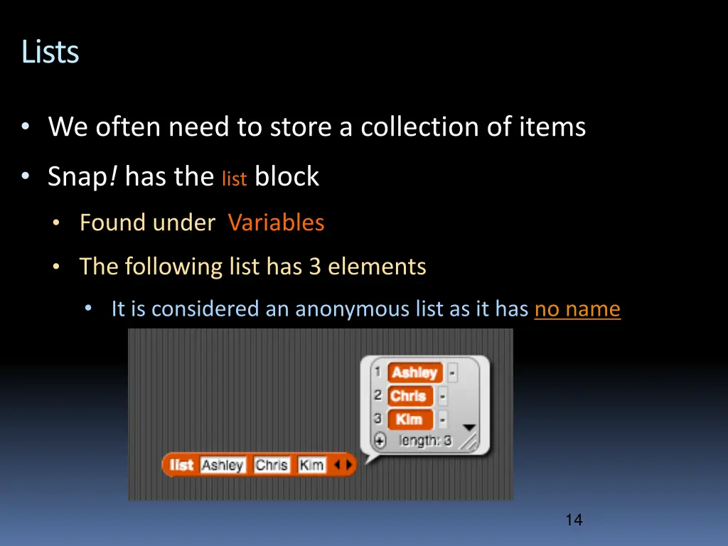lists