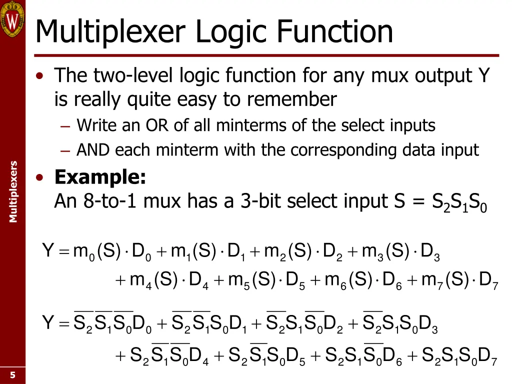 multiplexer logic function