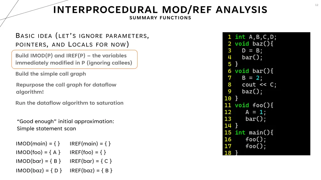 interprocedural mod ref analysis summary functions 1