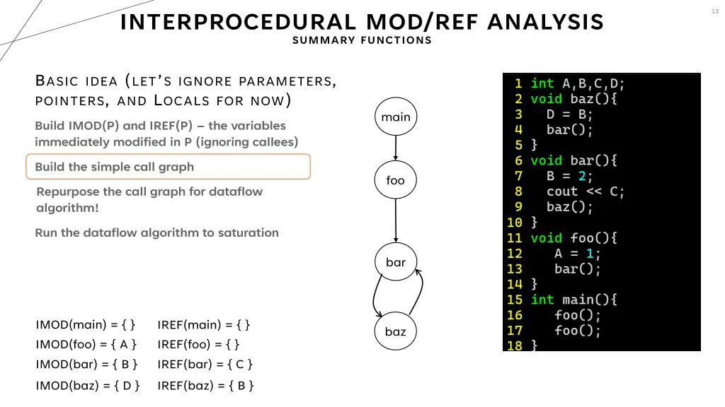 interprocedural mod ref analysis summary functions 2