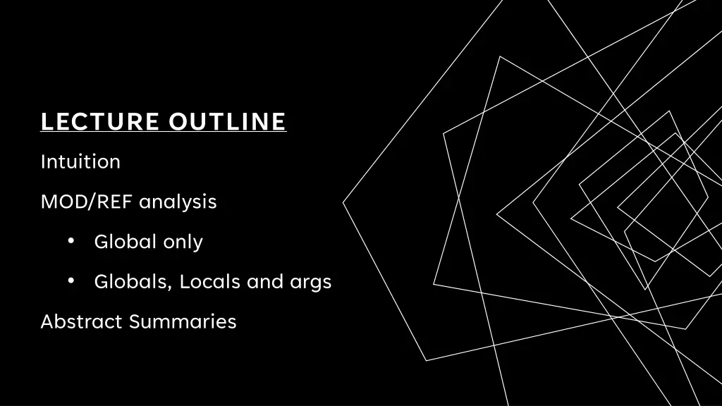 lecture outline intuition