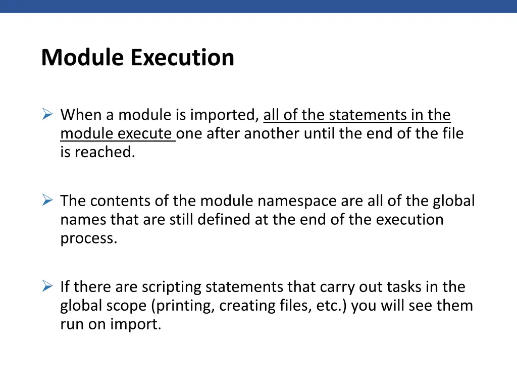 module execution