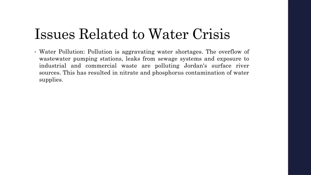 issues related to water crisis