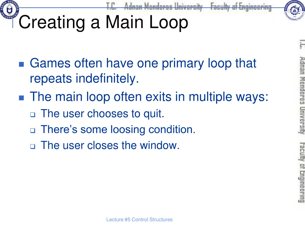 creating a main loop