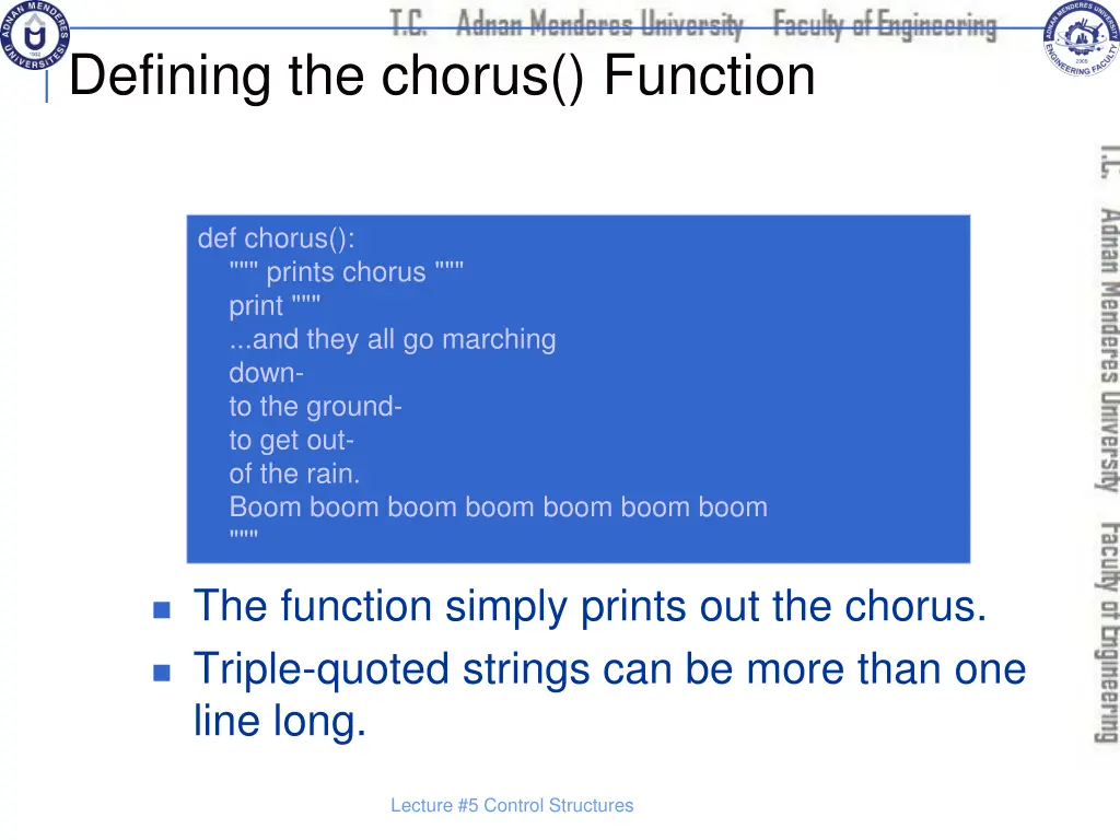 defining the chorus function