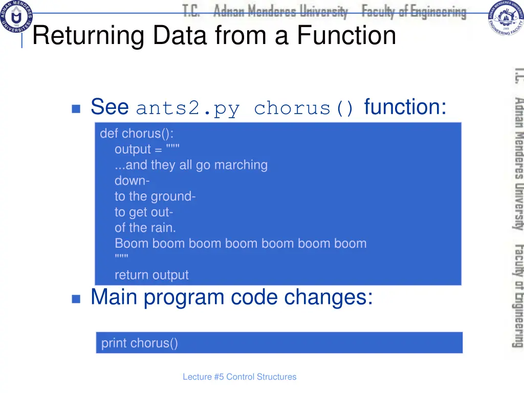 returning data from a function