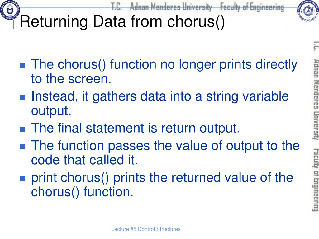 returning data from chorus