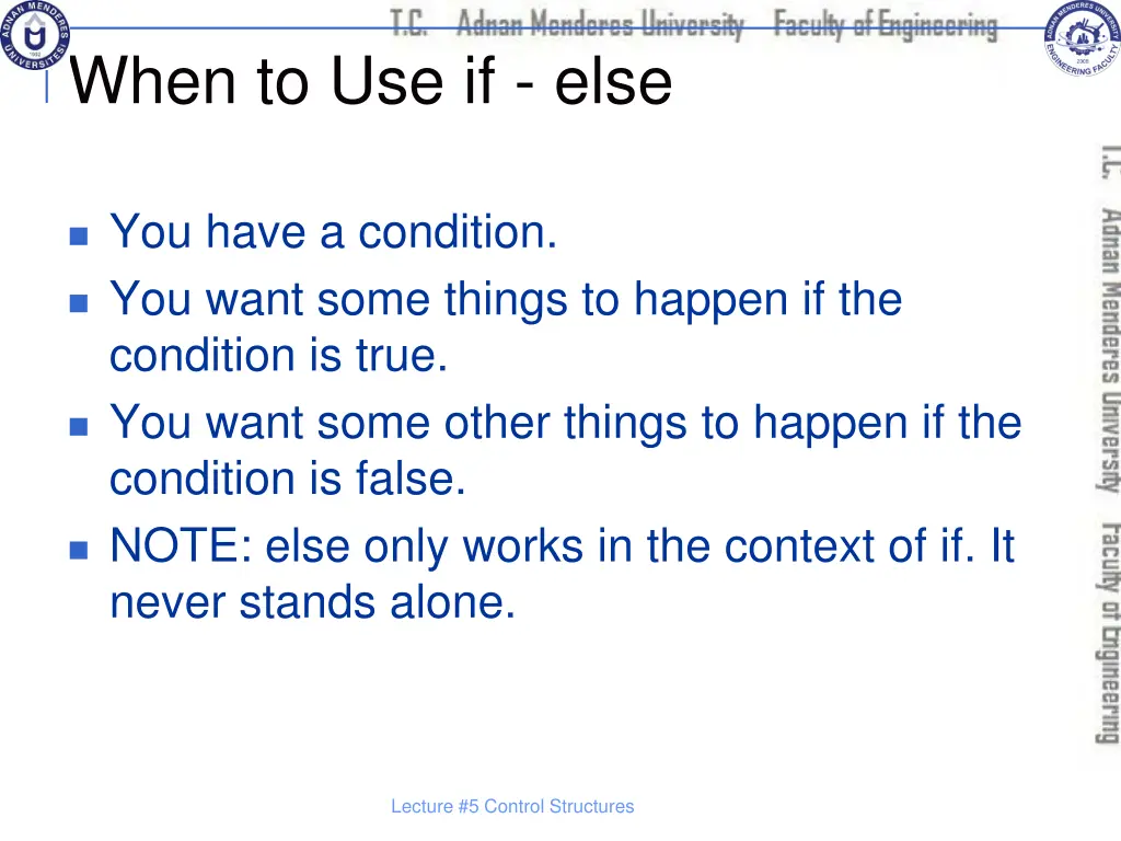 when to use if else