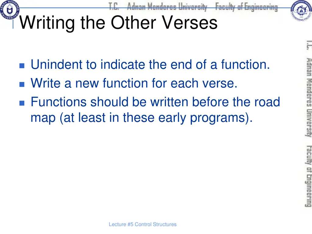 writing the other verses