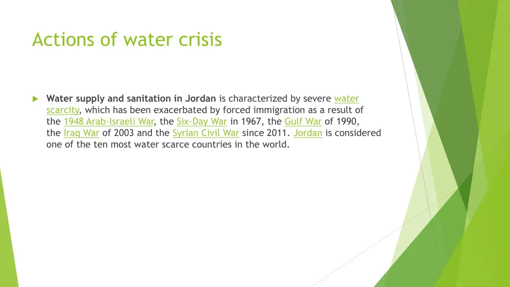 actions of water crisis