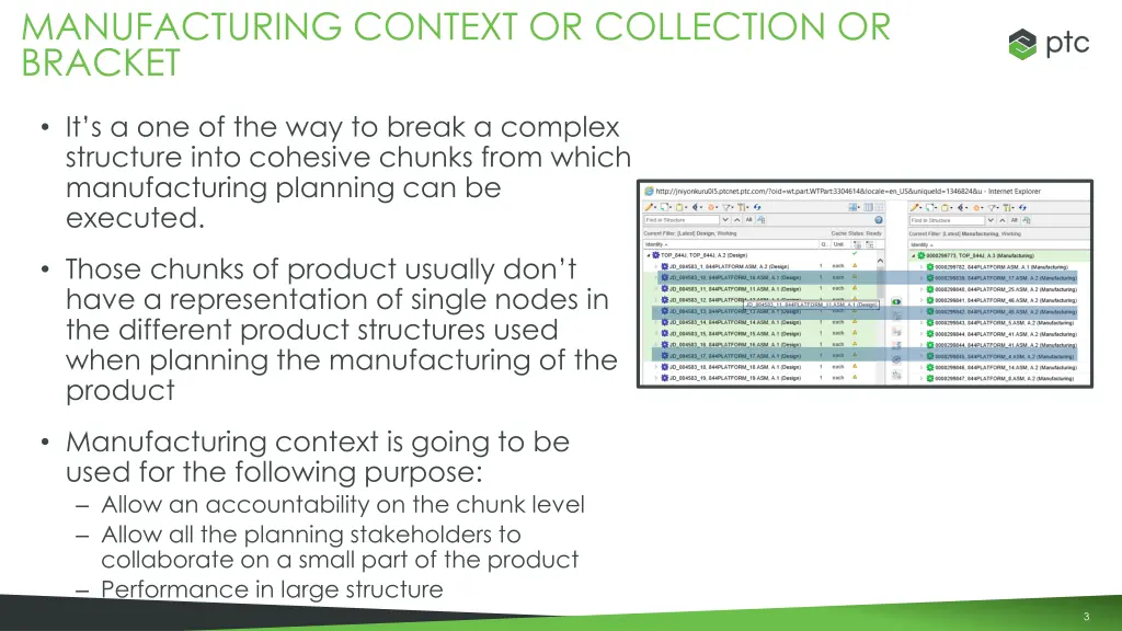 manufacturing context or collection or bracket
