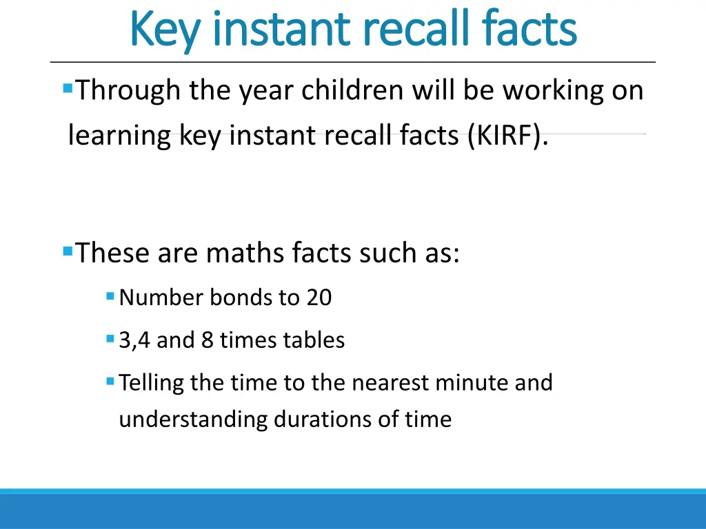 key instant recall facts key instant recall facts
