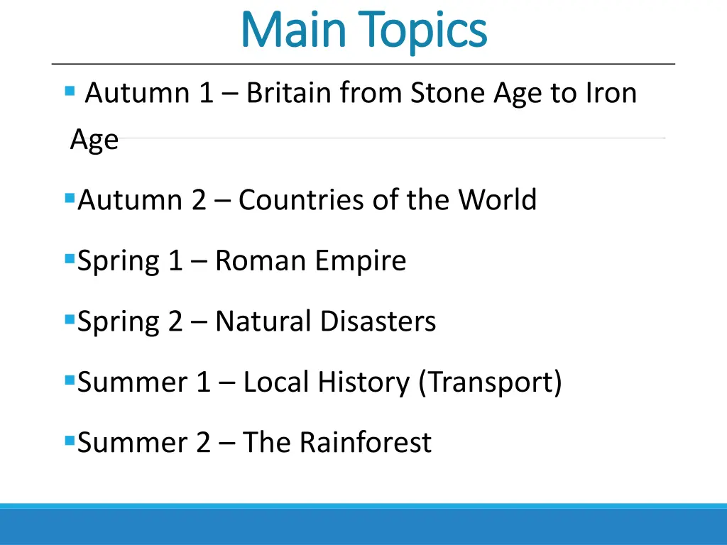 main topics main topics