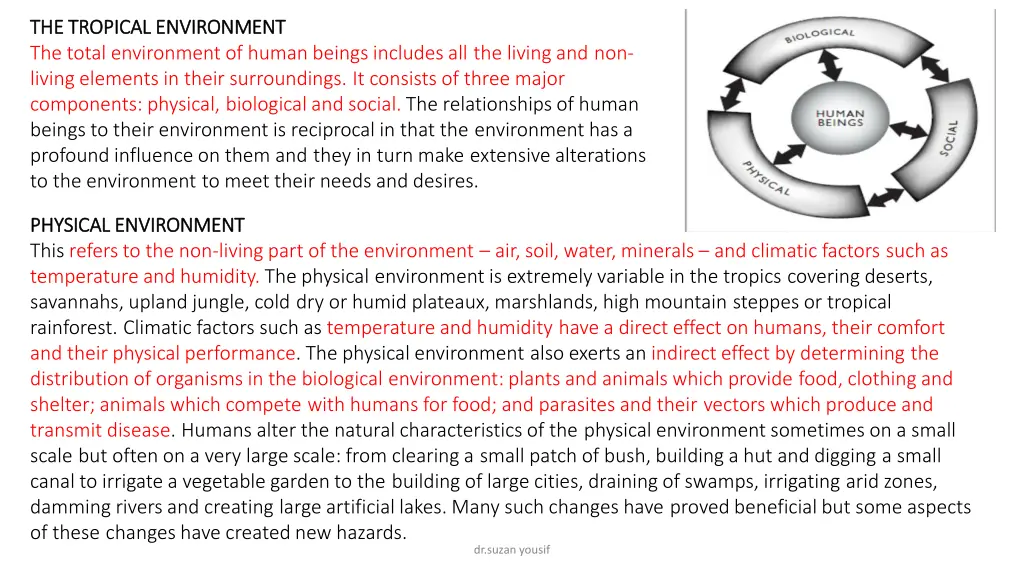 the tropical the tropical environment environment