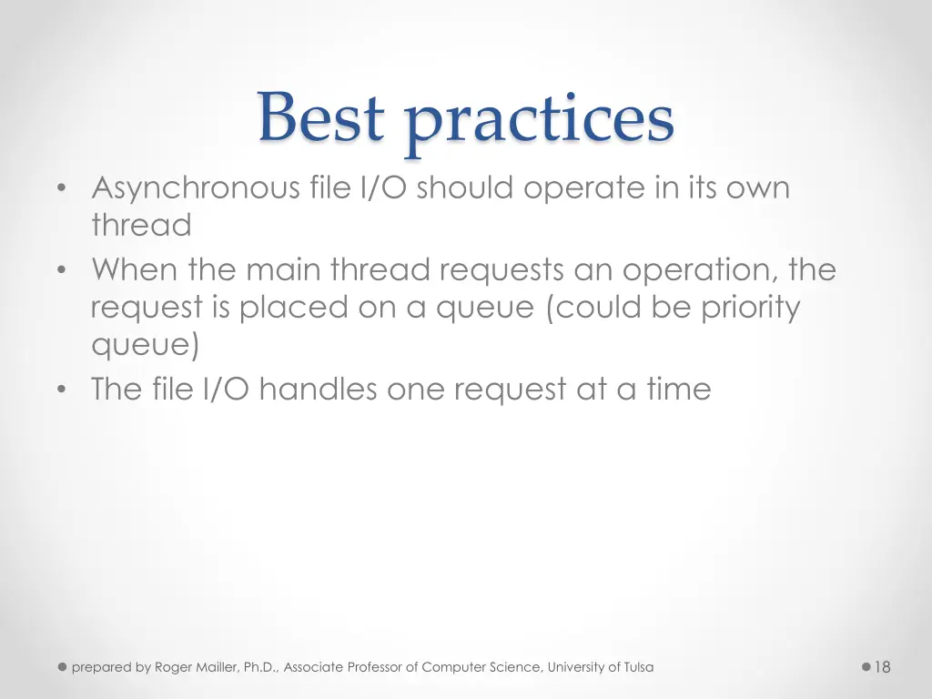 best practices asynchronous file i o should