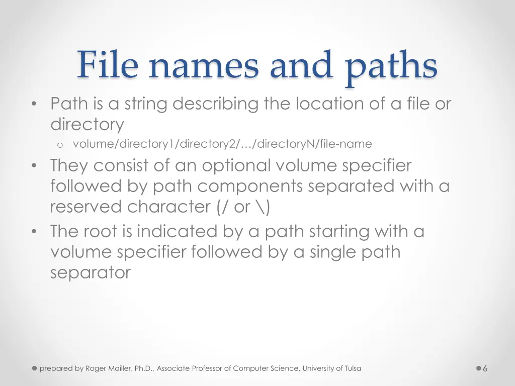 file names and paths path is a string describing