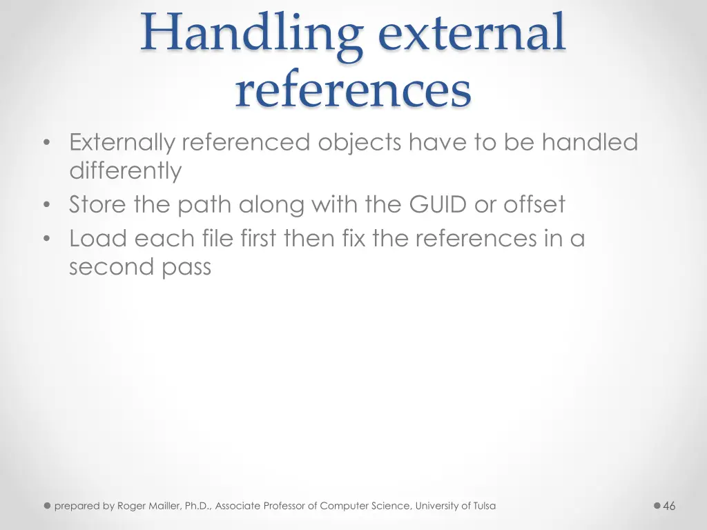 handling external references externally
