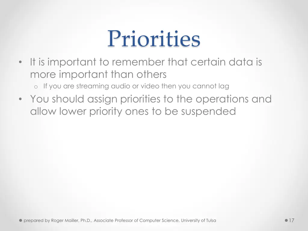 priorities