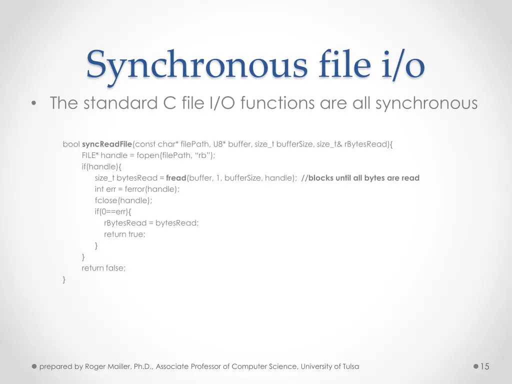 synchronous file i o the standard c file
