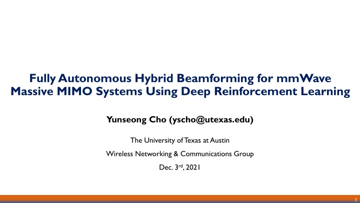fully autonomous hybrid beamforming for mmwave