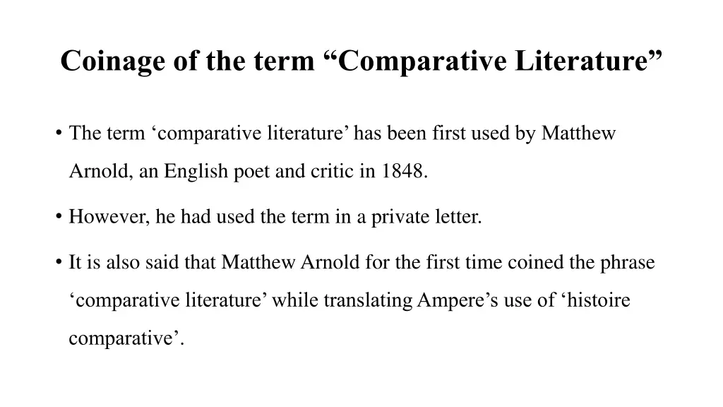 coinage of the term comparative literature