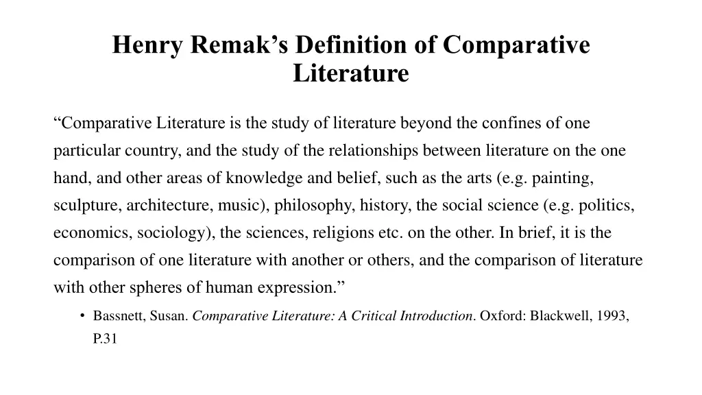 henry remak s definition of comparative literature