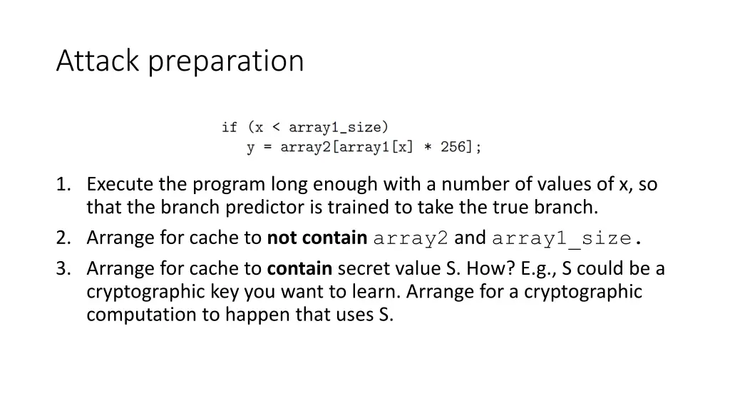 attack preparation