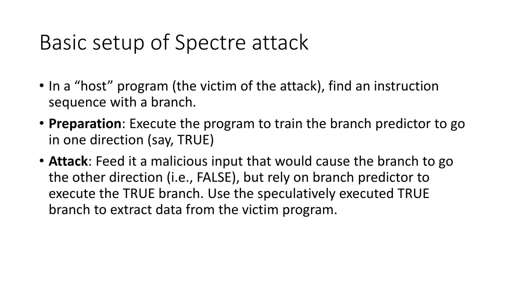 basic setup of spectre attack
