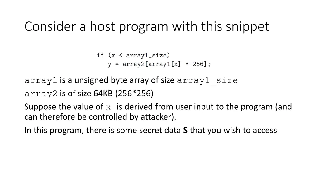 consider a host program with this snippet