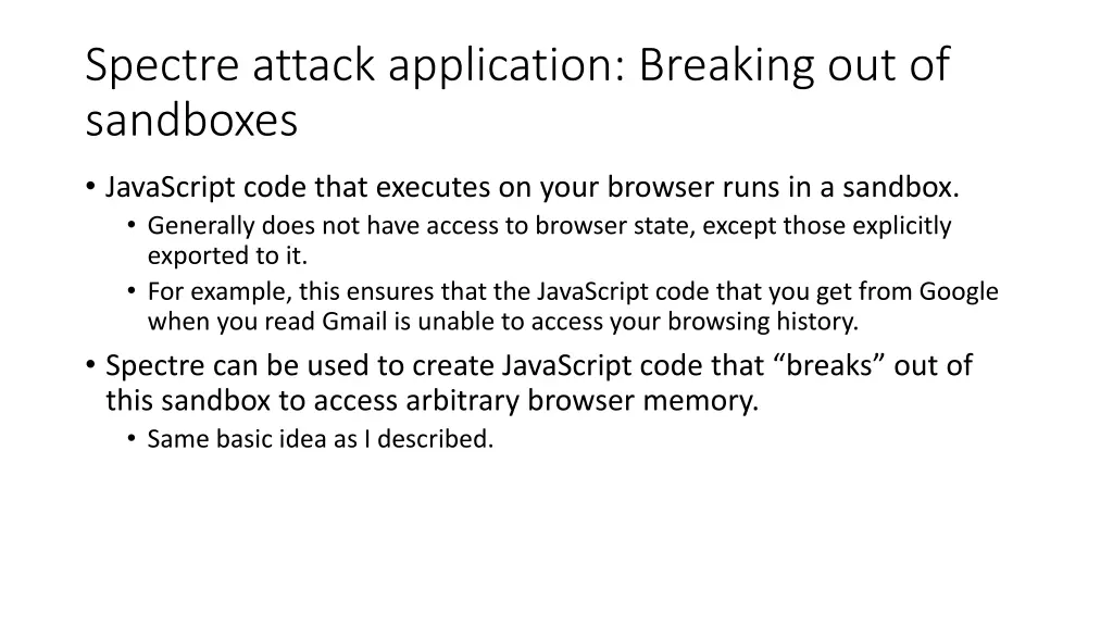 spectre attack application breaking