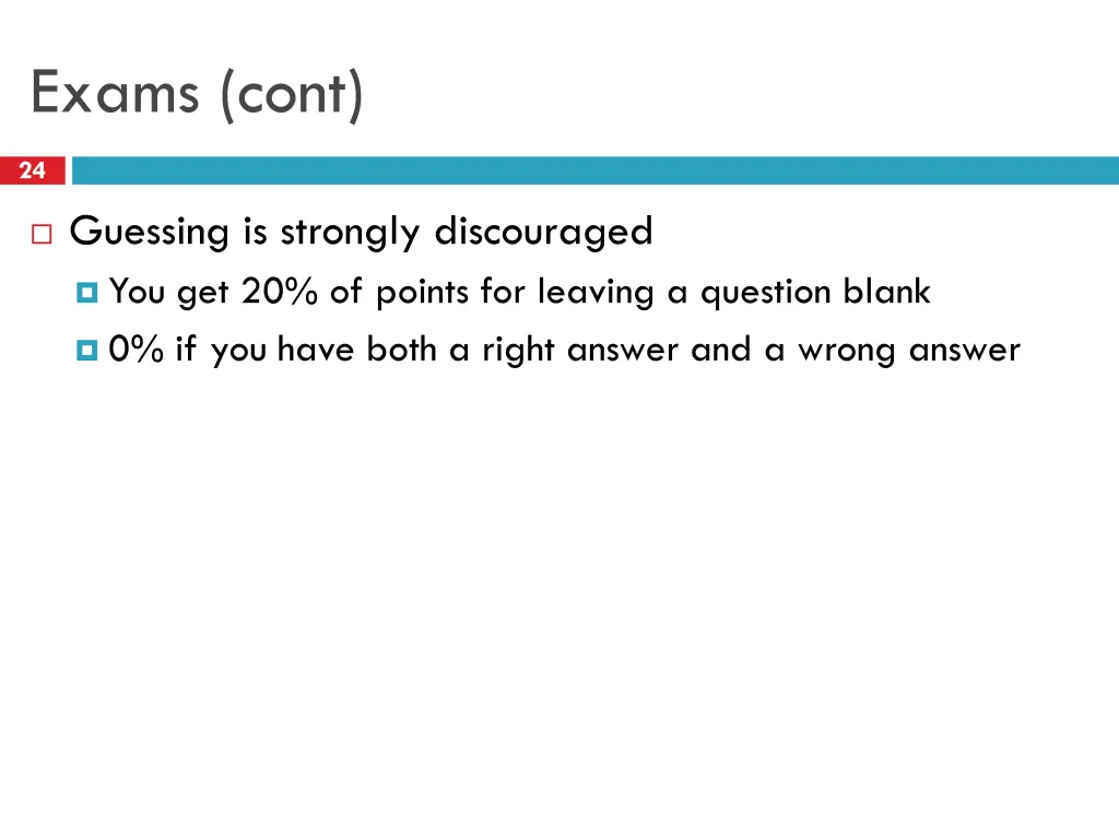 exams cont