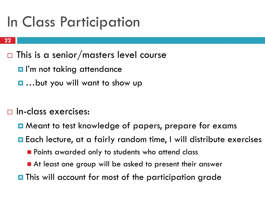 in class participation