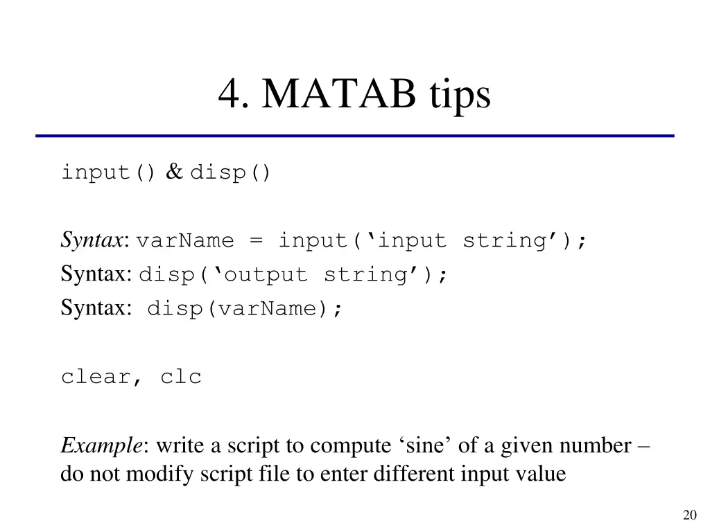 4 matab tips