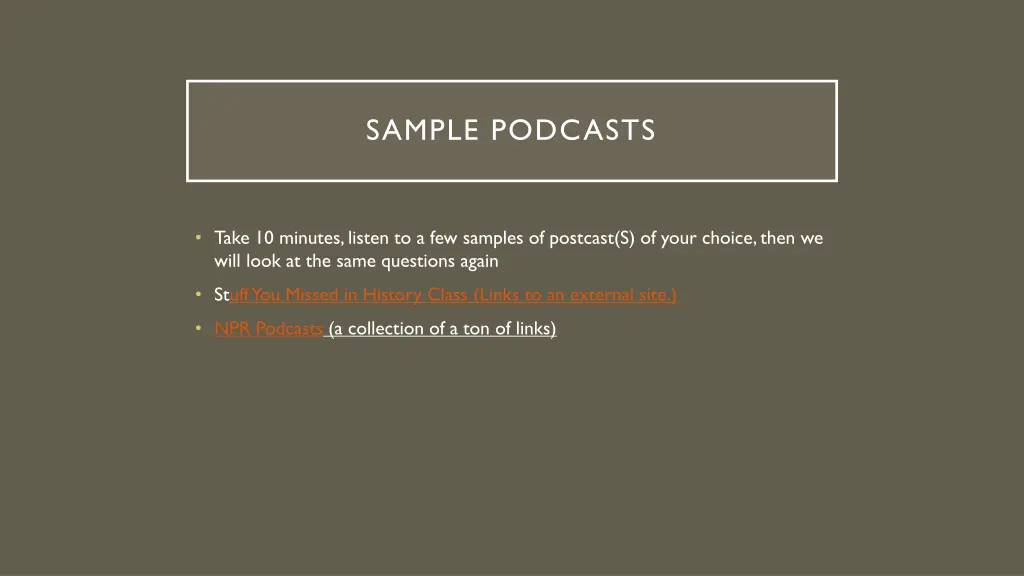 sample podcasts