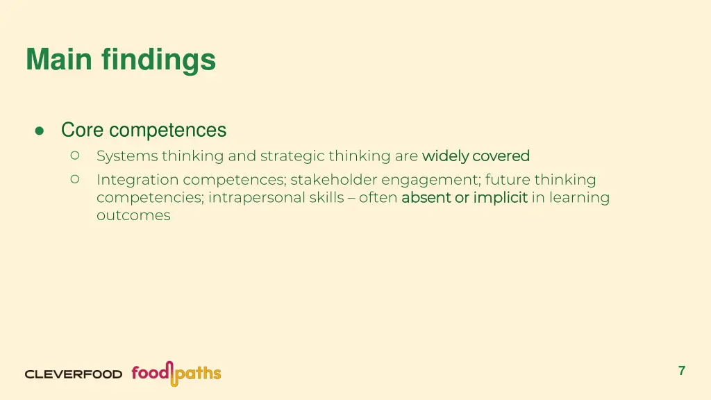 main findings