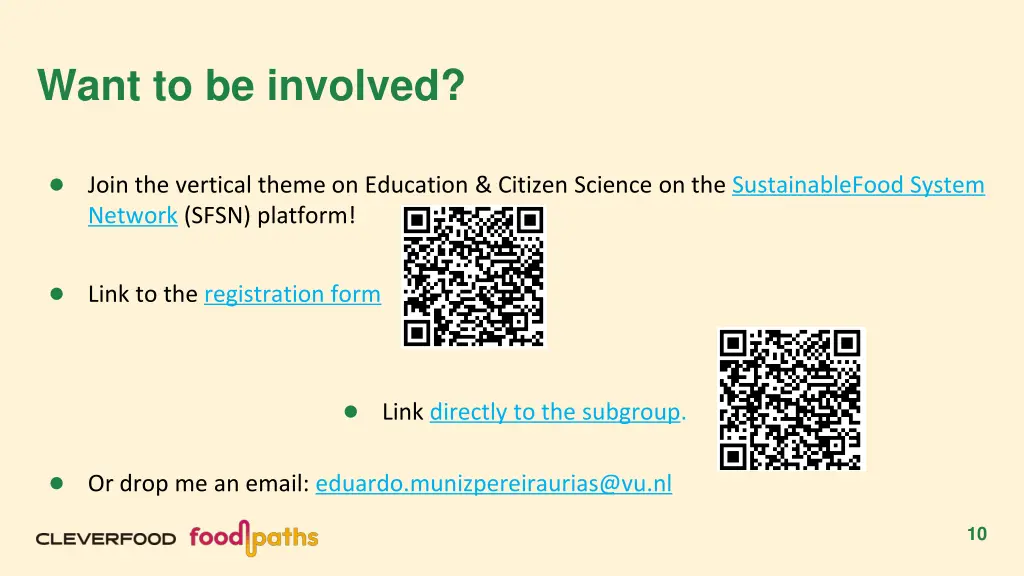 want to be involved