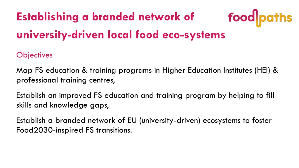 establishing a branded network of university