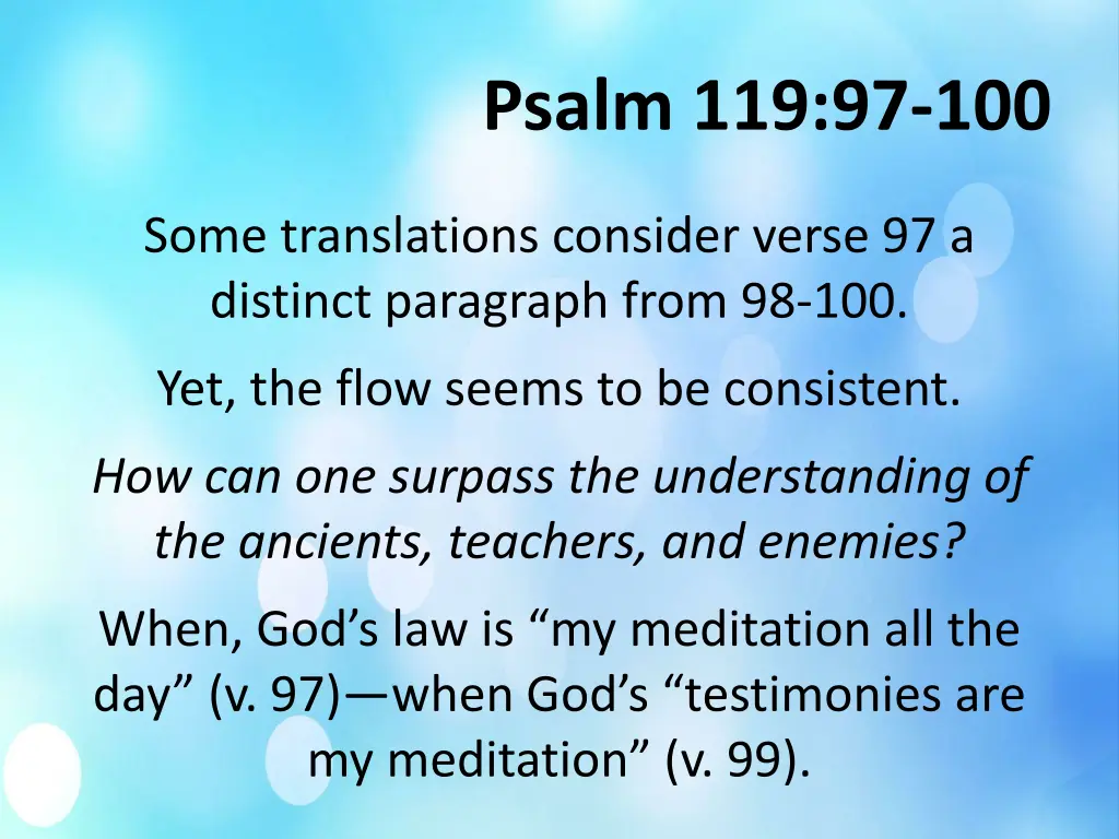 psalm 119 97 100 1