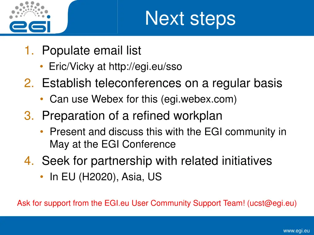 next steps