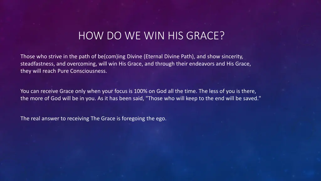 how do we win his grace