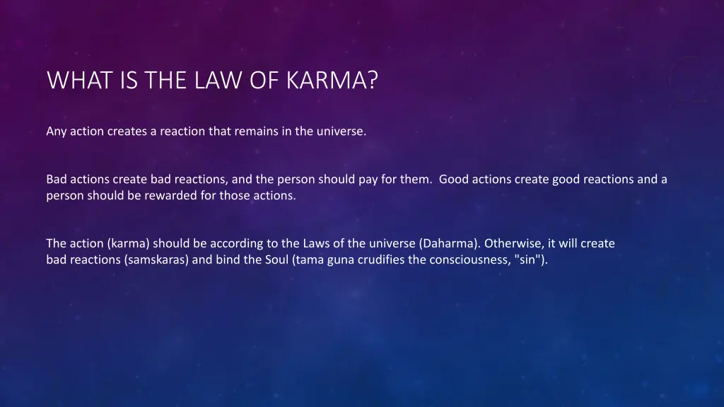what is the law of karma