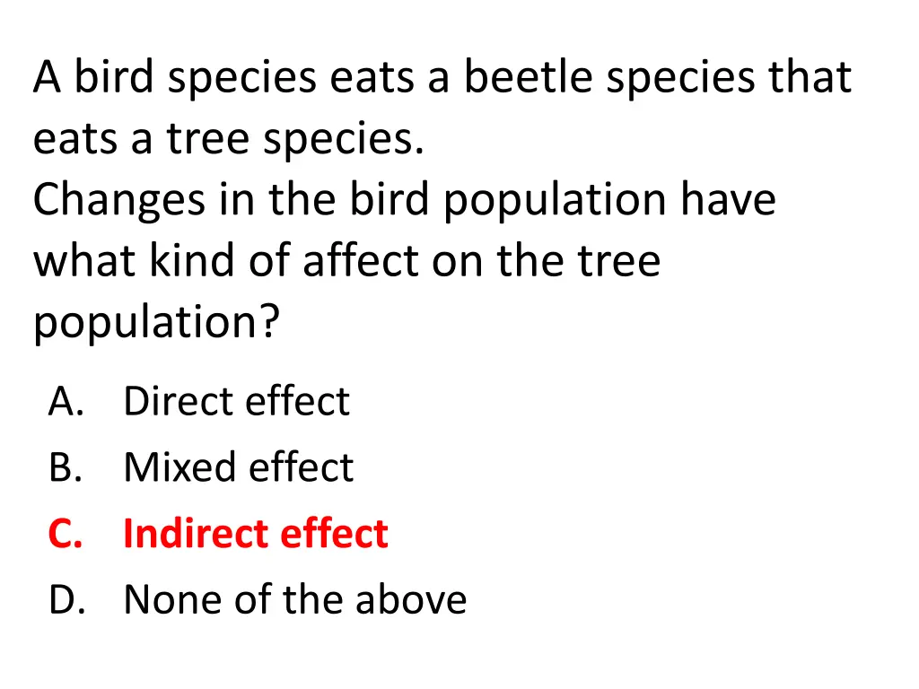 a bird species eats a beetle species that eats