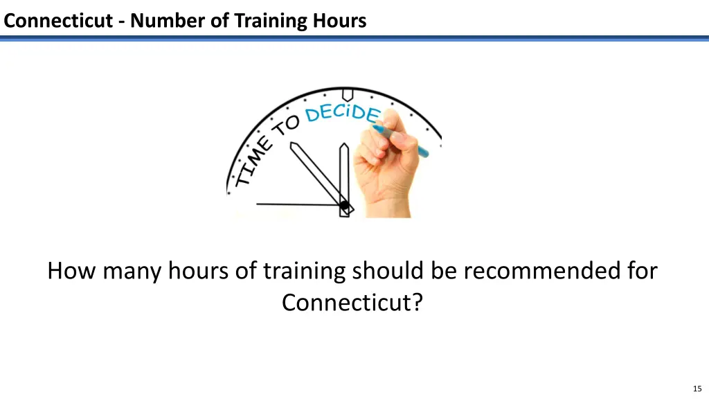 connecticut number of training hours