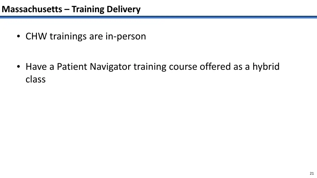 massachusetts training delivery