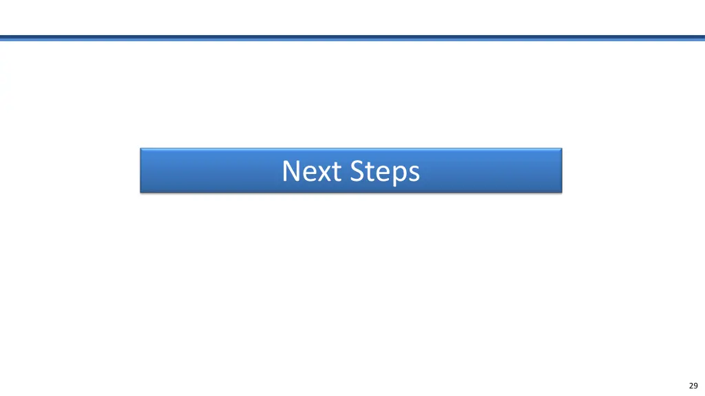 next steps